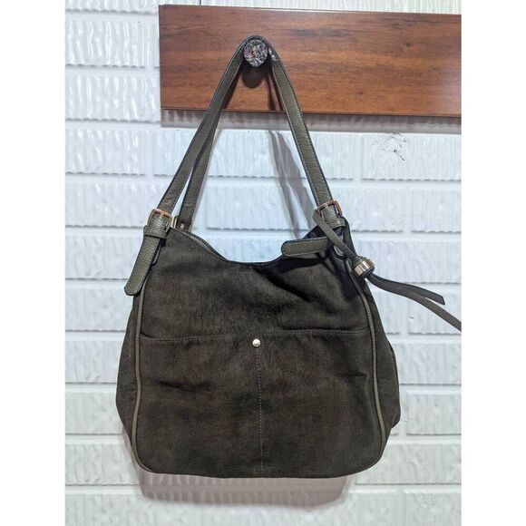 Sondra Roberts Women's Green Suede-Look Shoulder Bag - Picture 2 of 8